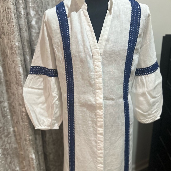 Soft Surroundings Dresses & Skirts - Soft Surroundings White and Blue Midi Dress